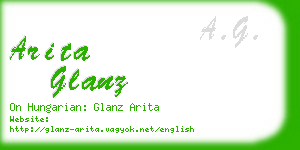 arita glanz business card